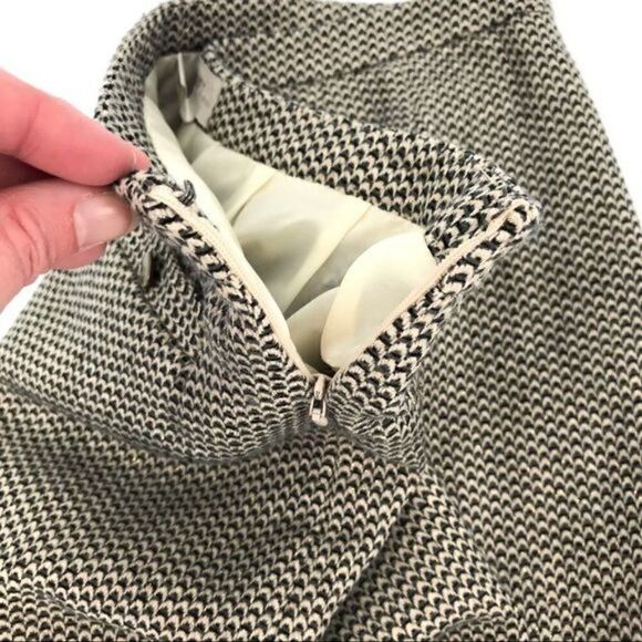 Loft Factory Tan Black Tweed Career Academia A-Line Skirt Women Size 8 Petite - Picture 4 of 7